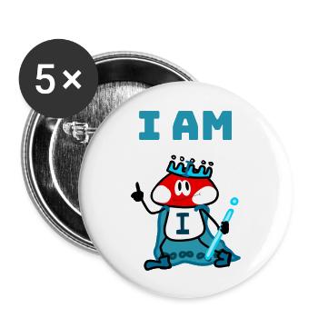 I AM I - Buttons klein 25 mm (5er Pack) - Weiß - Vorne