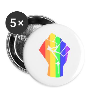 PRIDE POWER LGBTQ+ - Buttons small 1''/25 mm (5-pack) - white - Front