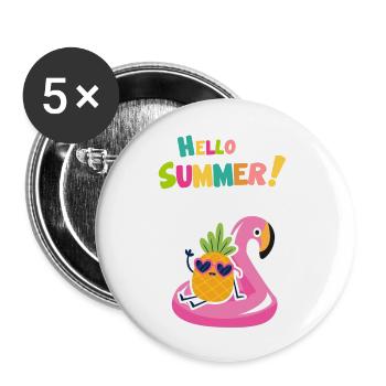 Hello Summer! - Buttons klein 25 mm (5er Pack) - Weiß - Vorne