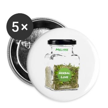 Melisse - Buttons klein 25 mm (5er Pack) - Weiß - Vorne
