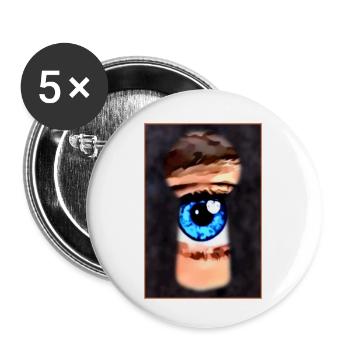 Neugieriger Blick durch's Schlüsselloch - Buttons klein 25 mm (5er Pack) - Weiß - Vorne