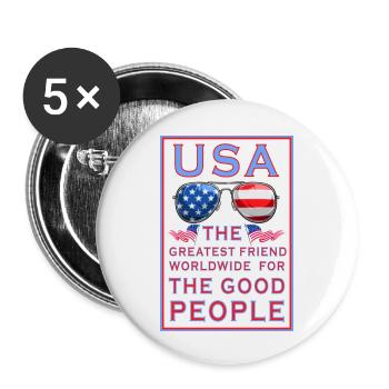 USA ... GOOD PEOPLE - Buttons klein 25 mm (5er Pack) - Weiß - Vorne
