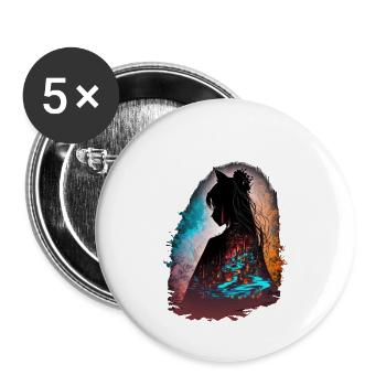 Der Schatten von Tokio | Shadows Unleashed - Buttons klein 25 mm (5er Pack) - Weiß - Vorne
