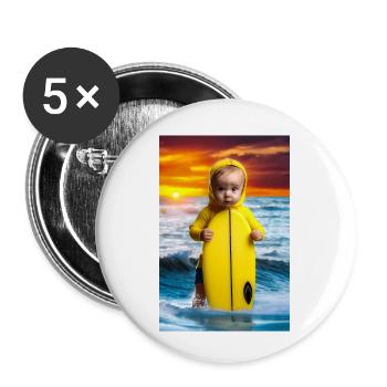 Surfer Bébé - Lot de 5 petits badges (25 mm) - blanc - Devant