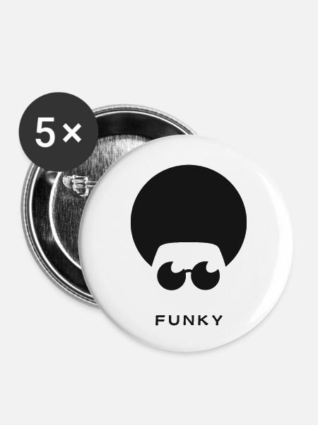 Funky-Logo - Buttons klein 25 mm (5er Pack) - Weiß