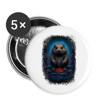 funny sayings badgers beaver dam beaver tee shirt - Buttons klein 25 mm (5er Pack) - Weiß - Vorne