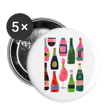 Flaschen-Muster-Malerei - Buttons klein 25 mm (5er Pack) - Weiß - Vorne