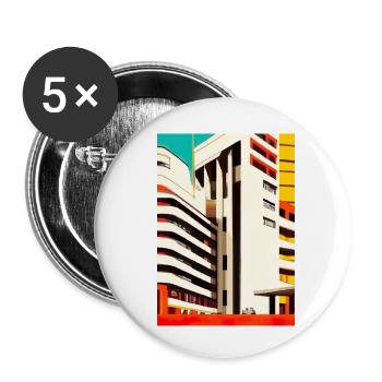 Minimalistisches Stadthaus - Buttons klein 25 mm (5er Pack) - Weiß - Vorne