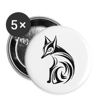 Cute Fox - Buttons small 1''/25 mm (5-pack) - white - Front