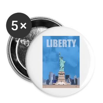 Freiheitsstatue - Buttons klein 25 mm (5er Pack) - Weiß - Vorne