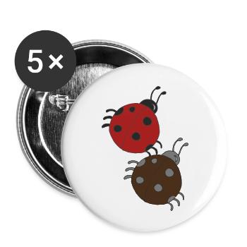 marienkäfer freunde - Buttons klein 25 mm (5er Pack) - Weiß - Vorne