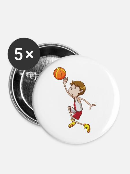 Ballsport - Buttons klein 25 mm (5er Pack) - Weiß