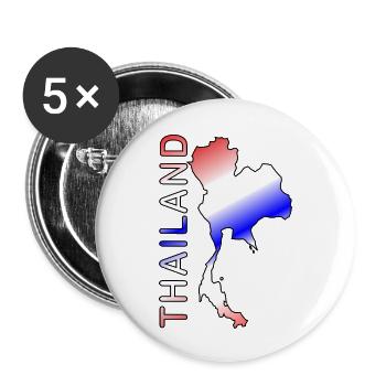 Thailand Karte Schrift - Buttons klein 25 mm (5er Pack) - Weiß - Vorne