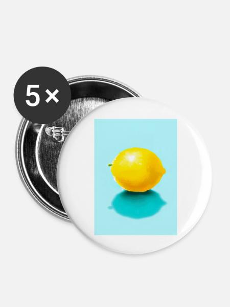 Zitrusfrüchte - Buttons klein 25 mm (5er Pack) - Weiß