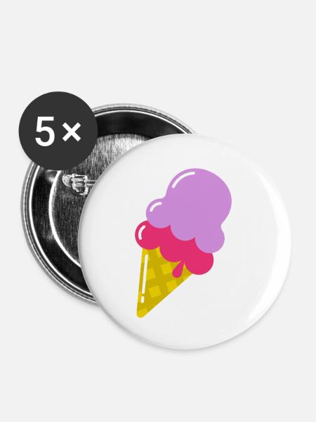 Sommer - Buttons klein 25 mm (5er Pack) - Weiß