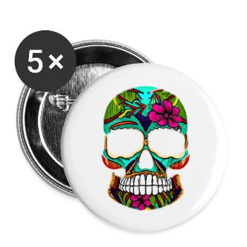 Skill Mexiko - Buttons klein 25 mm (5er Pack) - Weiß - Vorne