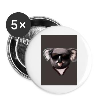 Koala mit Sonnenbrille - Buttons klein 25 mm (5er Pack) - Weiß - Vorne