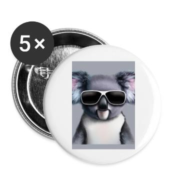 Koala mit Sonnenbrille - Buttons klein 25 mm (5er Pack) - Weiß - Vorne