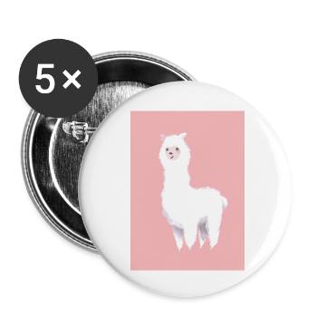 Pastell-Alpaka - Buttons klein 25 mm (5er Pack) - Weiß - Vorne