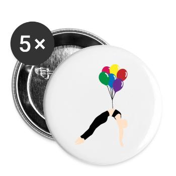 Luftballon - Buttons klein 25 mm (5er Pack) - Weiß - Vorne