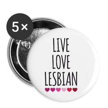 Leben. Liebe. Lesbe. - Buttons klein 25 mm (5er Pack) - Weiß - Vorne