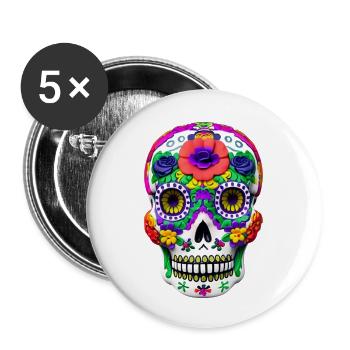 Dia de los Muertos - Buttons klein 25 mm (5er Pack) - Weiß - Vorne