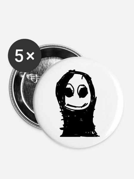 Dark Lilly - Buttons klein 25 mm (5er Pack) - Weiß