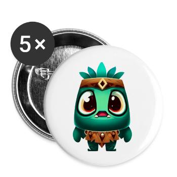 KIddyTikki Indi - Buttons klein 25 mm (5er Pack) - Weiß - Vorne