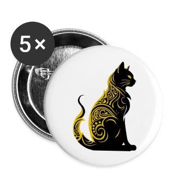 cat - Buttons klein 25 mm (5er Pack) - Weiß - Vorne