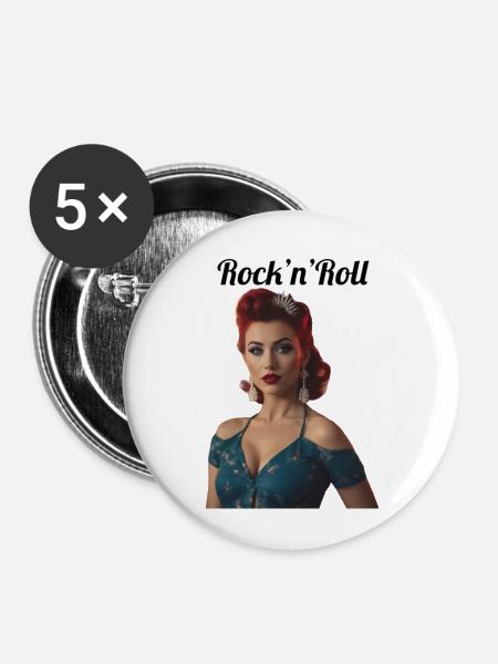 Pinup - Buttons klein 25 mm (5er Pack) - Weiß
