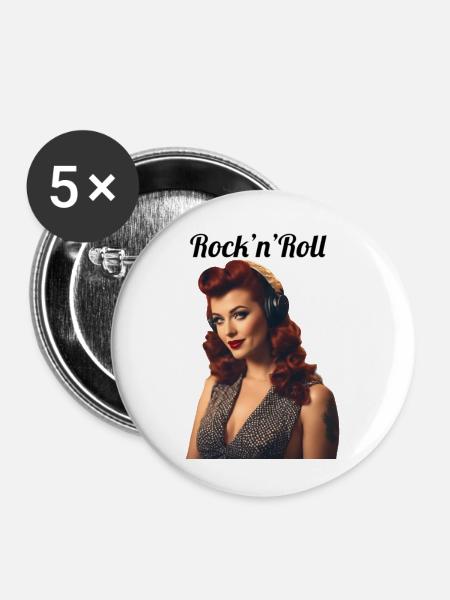 Pinup - Buttons klein 25 mm (5er Pack) - Weiß