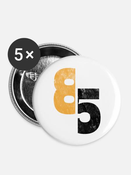 Nummer 85 - Buttons klein 25 mm (5er Pack) - Weiß