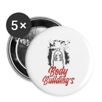Le cycle naturel de la musculation sculptante saisonnière - Lot de 5 petits badges (25 mm) - blanc - Devant
