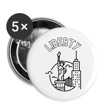 Liberté - Lot de 5 petits badges (25 mm) - blanc - Devant