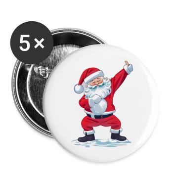 funny santa claus dab - Lot de 5 petits badges (25 mm) - blanc - Devant