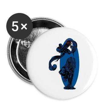 Frauen Silhouette - Buttons klein 25 mm (5er Pack) - Weiß - Vorne