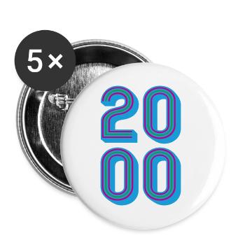 2000 Year of birth | Colors changeable - Buttons small 1''/25 mm (5-pack) - white - Front