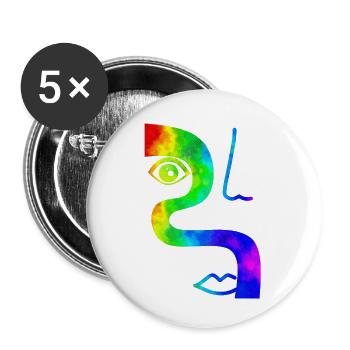 Fashion Cute Vintage Style Trendy 90s Funny Vogue - Buttons small 1''/25 mm (5-pack) - white - Front