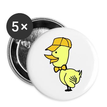 ente cap - Buttons klein 25 mm (5er Pack) - Weiß - Vorne