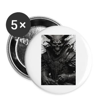 Demon - Buttons small 1''/25 mm (5-pack) - white - Front