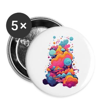 Univers Hypnotique : Couleurs et Formes en Éveil - Lot de 5 petits badges (25 mm) - blanc - Devant
