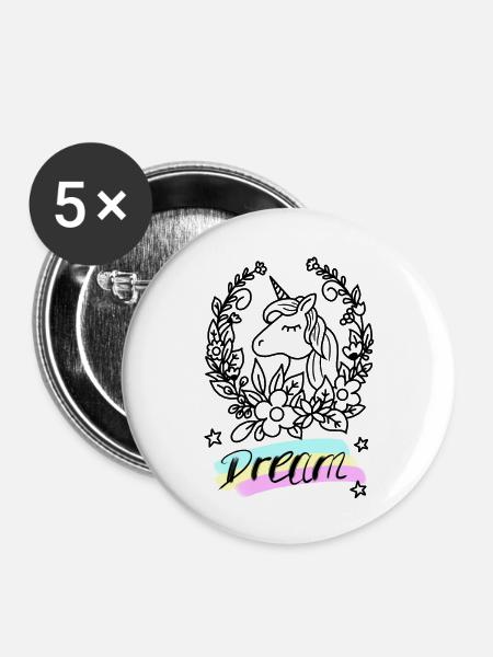Traum - Buttons klein 25 mm (5er Pack) - Weiß