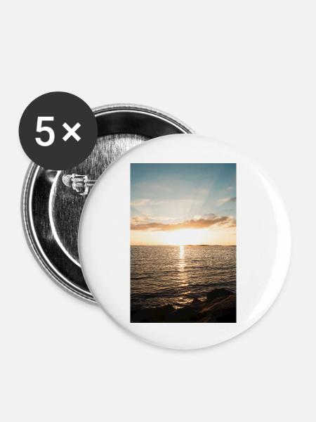 Ozean - Buttons klein 25 mm (5er Pack) - Weiß