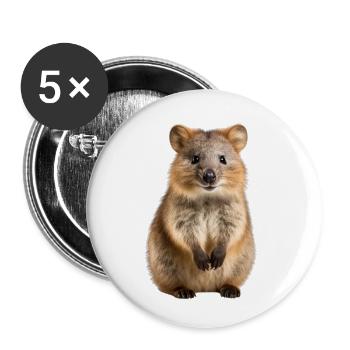 Quokka - Buttons small 1''/25 mm (5-pack) - white - Front