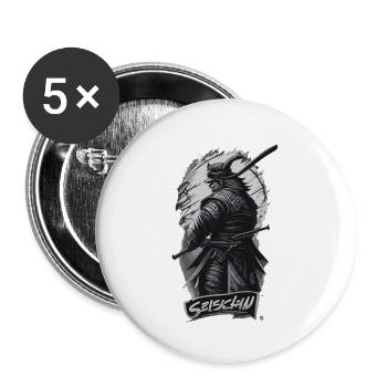 Black Samurai - Buttons small 1''/25 mm (5-pack) - white - Front