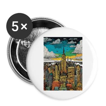 New York - Buttons klein 25 mm (5er Pack) - Weiß - Vorne