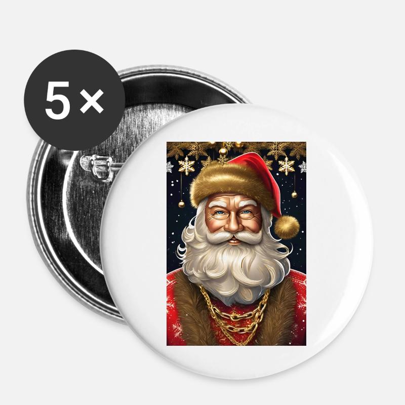 Ugly Christmas II - Buttons klein 25 mm (5er Pack) - Weiß