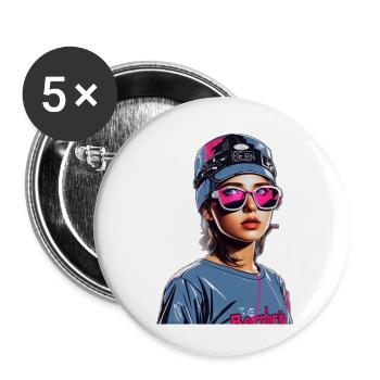 Raver in Berlin - Buttons klein 25 mm (5er Pack) - Weiß - Vorne