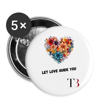 Let love guide you - Buttons klein 25 mm (5er Pack) - Weiß - Vorne