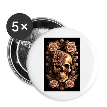 Couché sur des roses - Lot de 5 petits badges (25 mm) - blanc - Devant